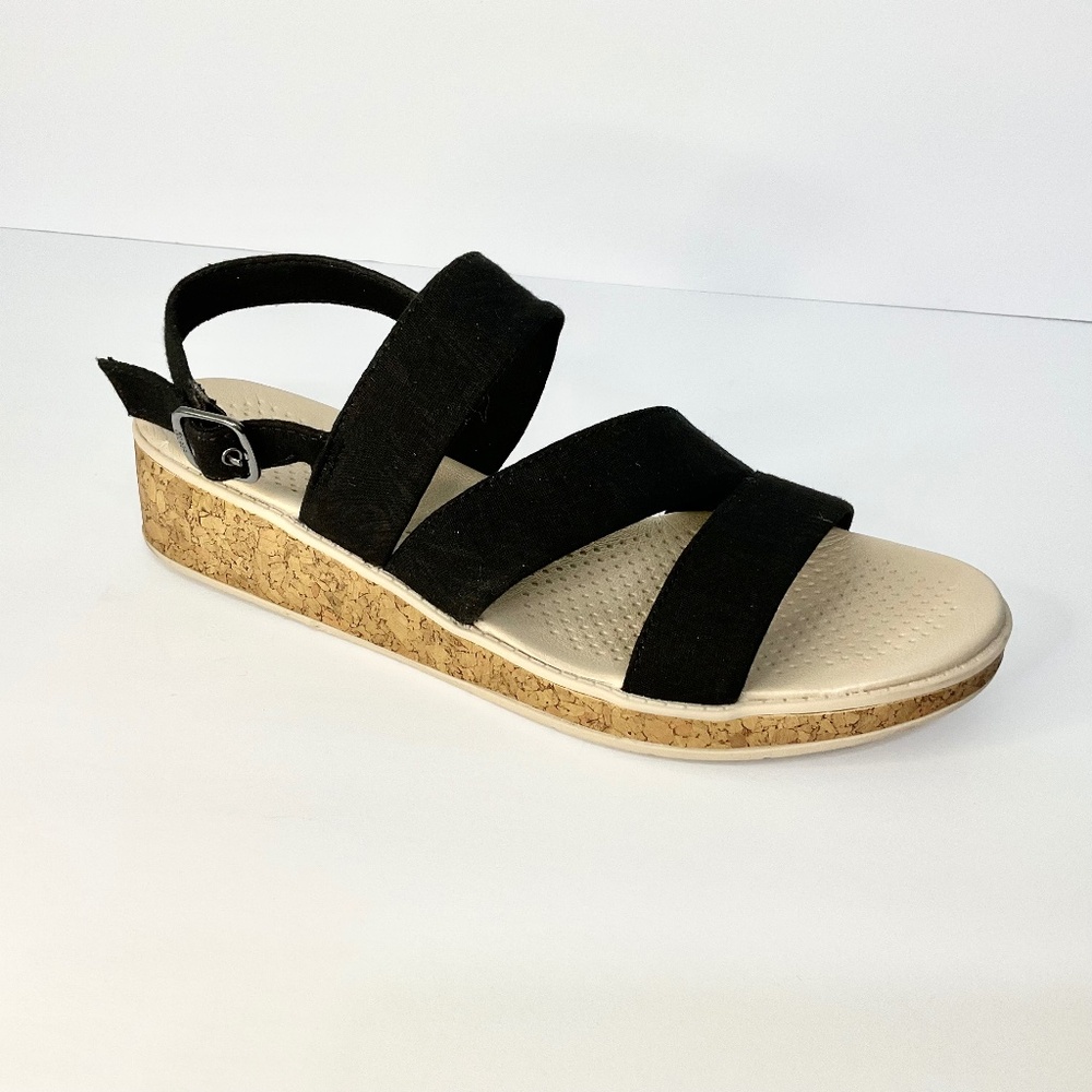 BZees Women's Bravo Washable Casual Strappy Wedge Sandals Size 10